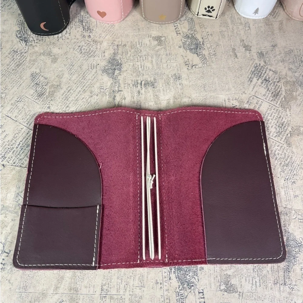 Foxy Fix Handcrafted Solid Burgundy (Wine color)  Leather Notebooks Made in USA